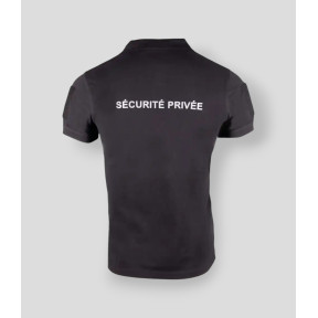 Polo manches courtes sans bande Sécurité Privée Safetek - Noir - GK