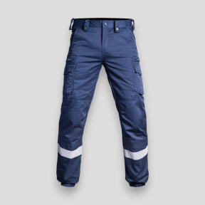 Pantalon avec bande HV et bas élastiqué Sécu-One - Bleu Marine - A10 Equipment