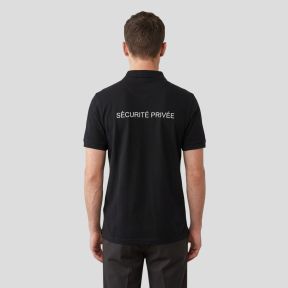 Polo à manches courtes rétro-réfléchissant Sécurité Privée - Noir - Patrol Equipement