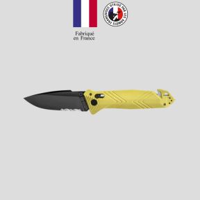 Couteau de poche C.A.C.® (lame dentelée) - Jaune - TB Outdoor